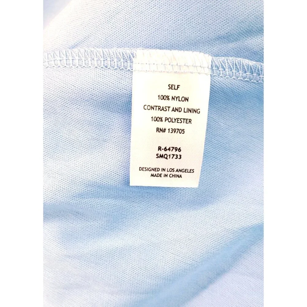 Nickie Lew Light Blue High-Low Skirt Girl Size 14 Satin Elastic Waist Zipper New - Picture 7 of 11